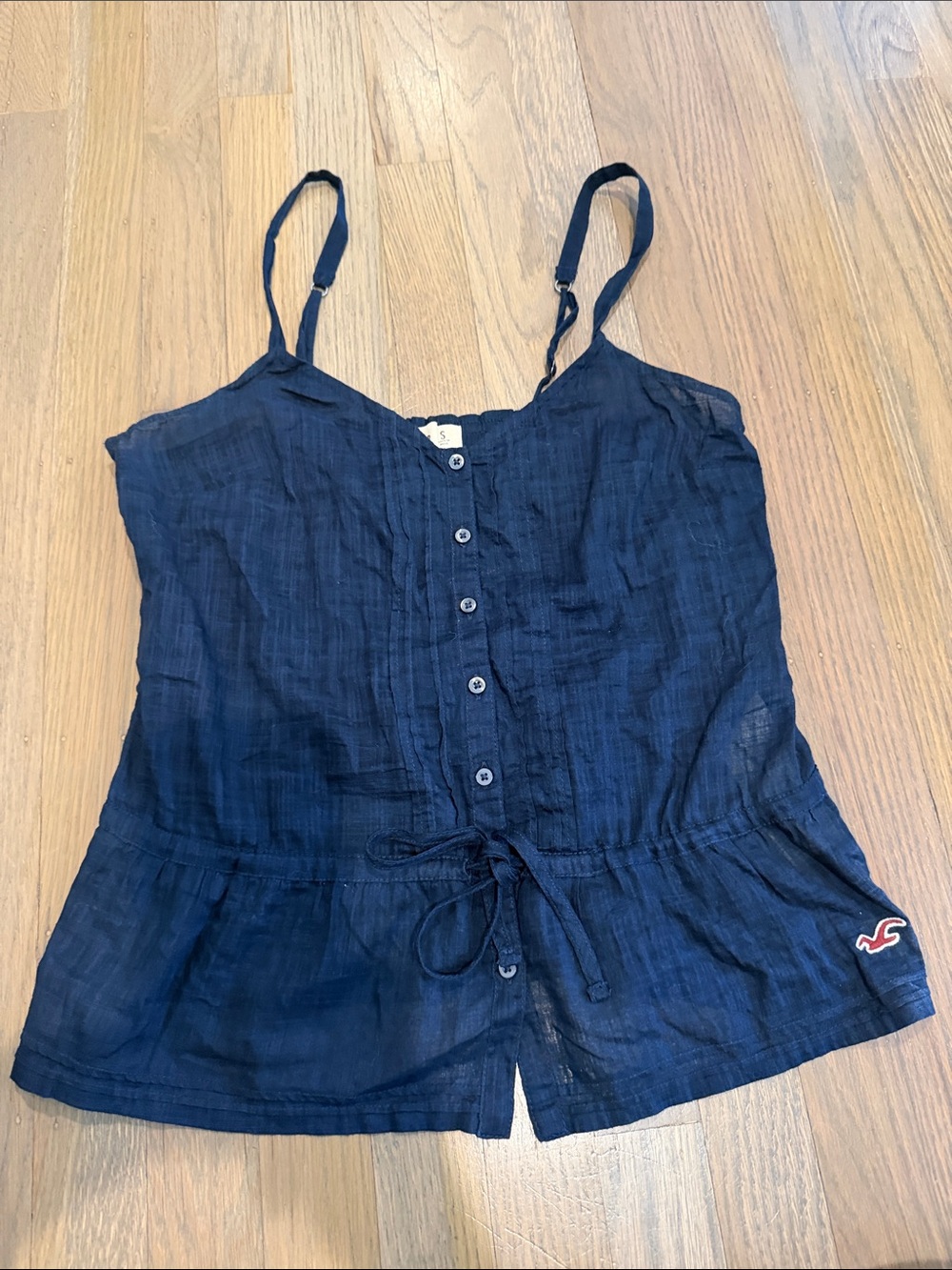 Hollister Navy Button-Front Drawstring Camisole